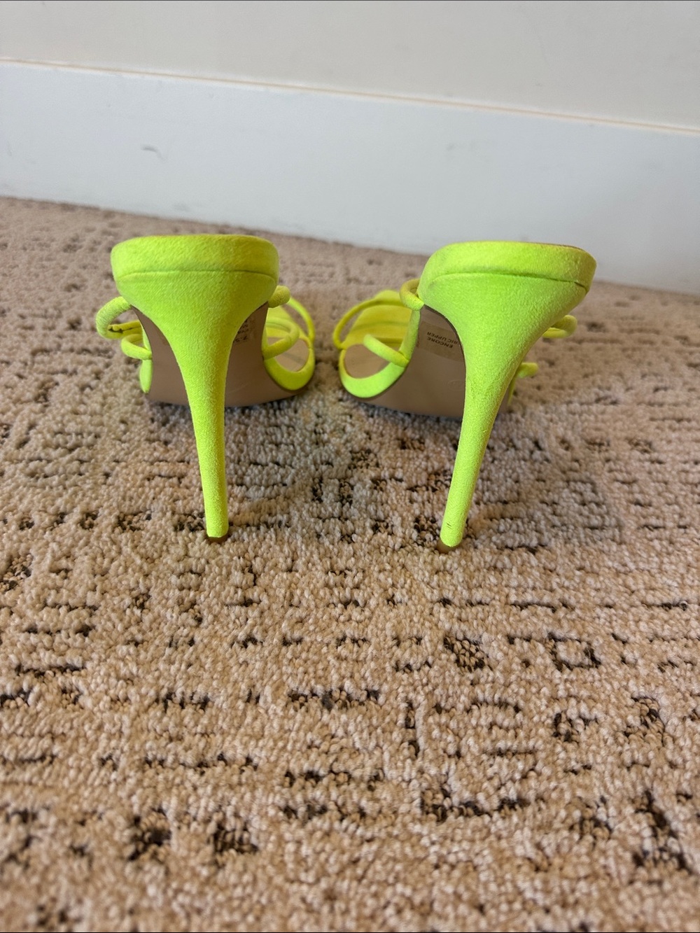 Cape Robbin Neon Yellow Strappy Pointed-Toe Stiletto Heels - Picture 3 of 3